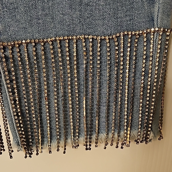 Forever 21 Blue Fringe Ankle Jeans - Picture 3 of 5